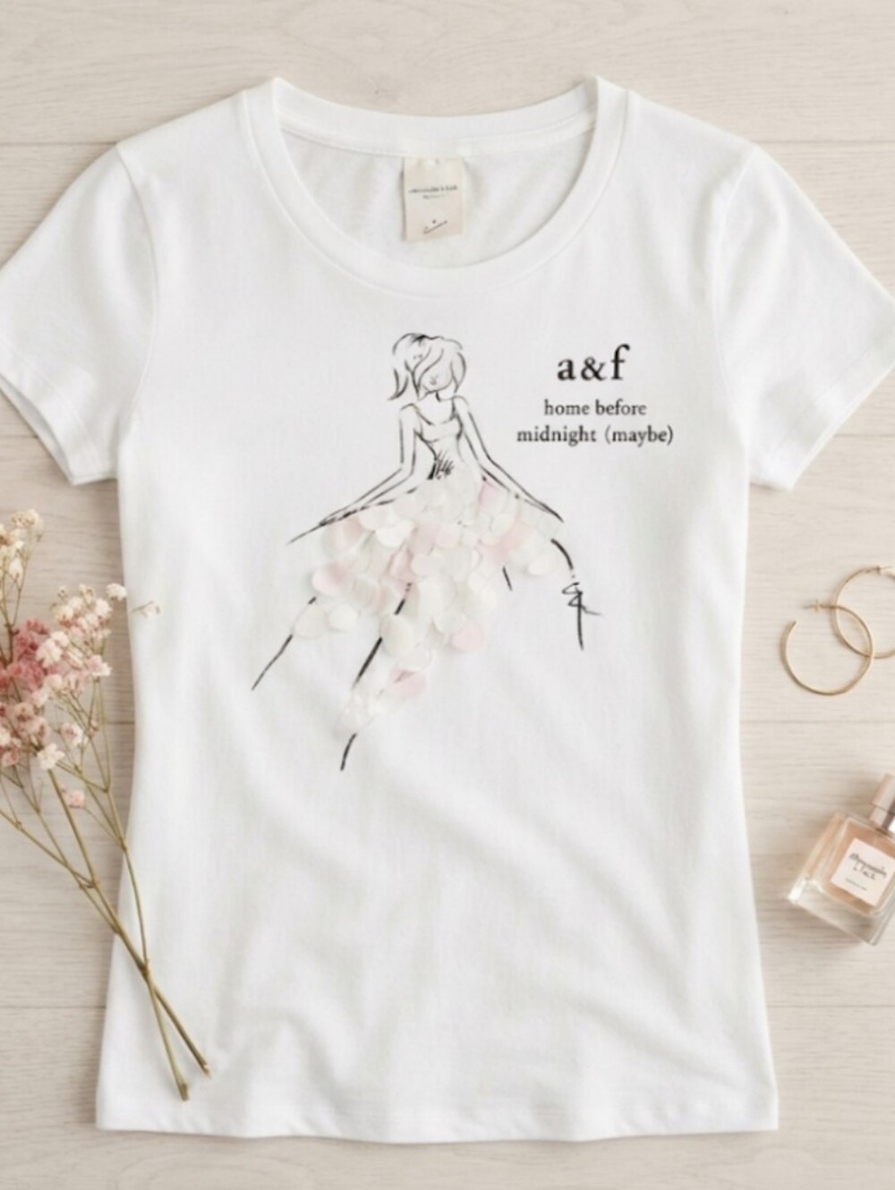 Abercrombie & Fitch "Home Before Midnight" Floral Dress Graphic Tee